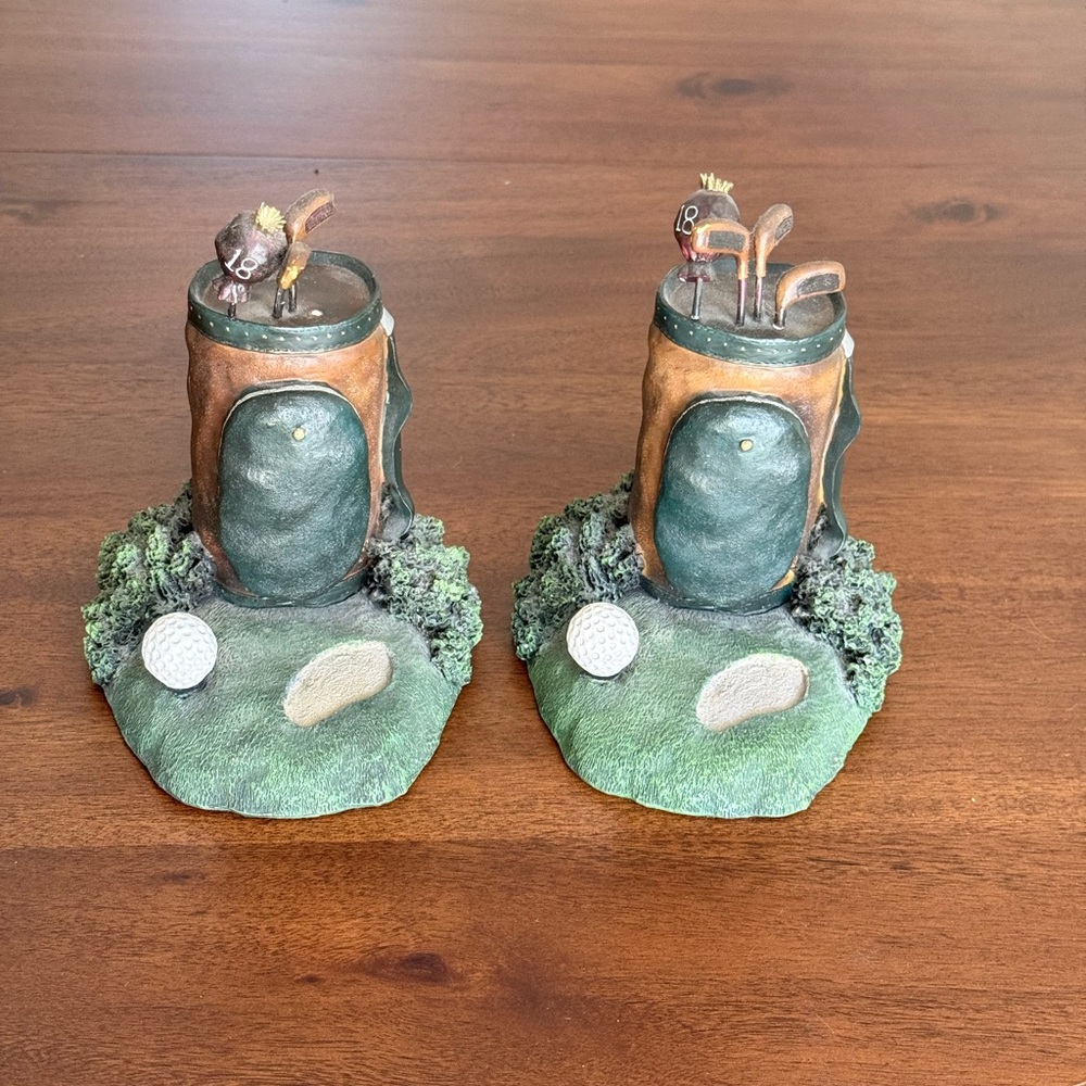 Golf Club Bag Sand Trap and Golf Ball Bookends